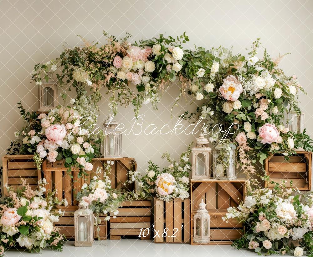 Kate Vintage Floral Arch Backdrop Spring Designed by Patty Roberts - Kate Backdrop AU
