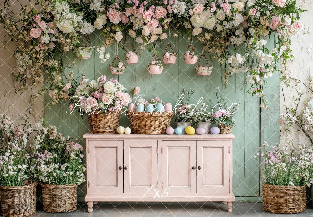 Kate Vintage Spring Floral Cabinet Backdrop Designed by Patty Roberts