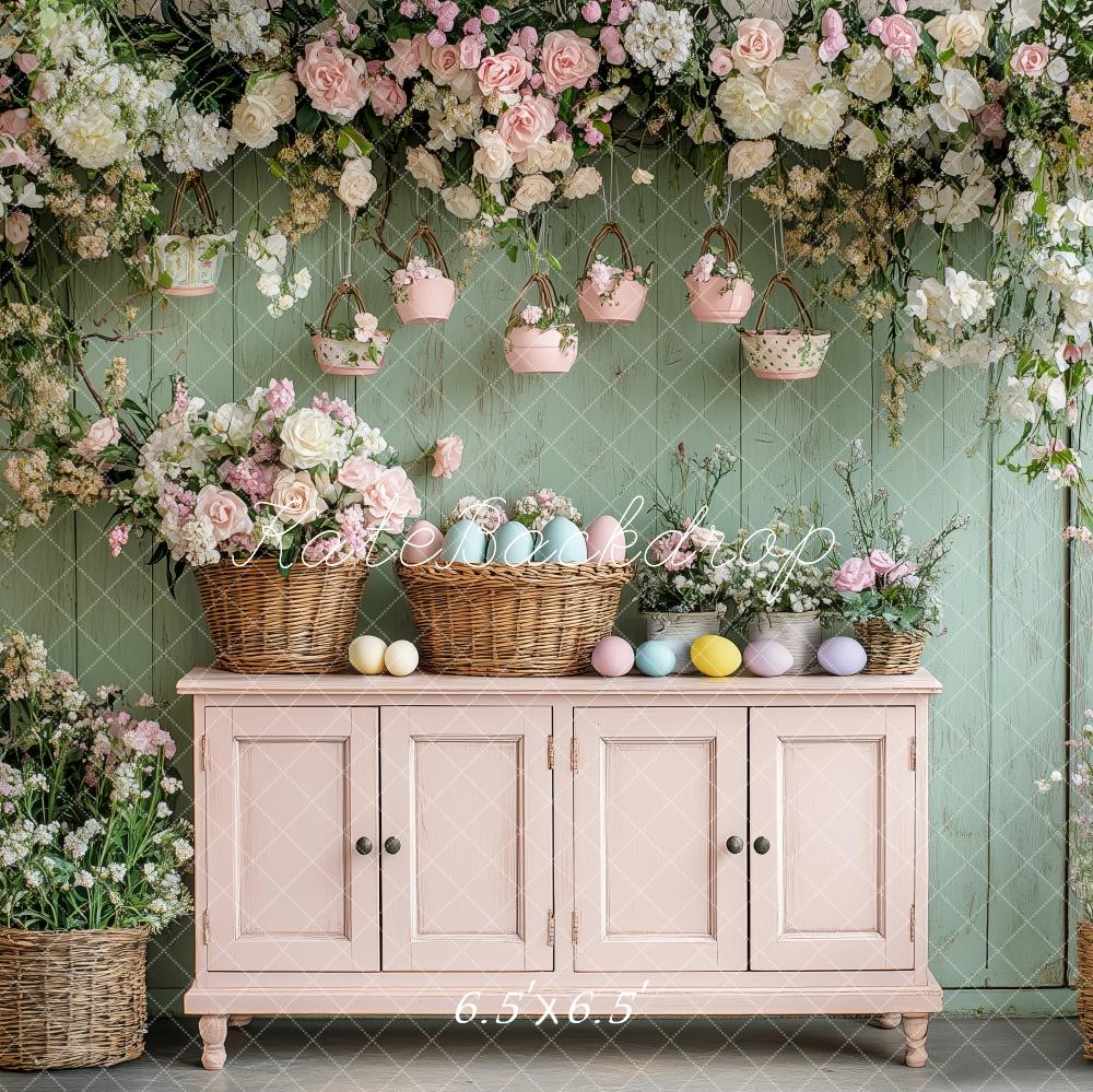 Kate Vintage Spring Floral Cabinet Backdrop Designed by Patty Roberts - Kate Backdrop AU