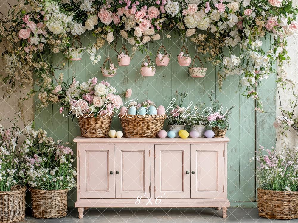 Kate Vintage Spring Floral Cabinet Backdrop Designed by Patty Roberts - Kate Backdrop AU