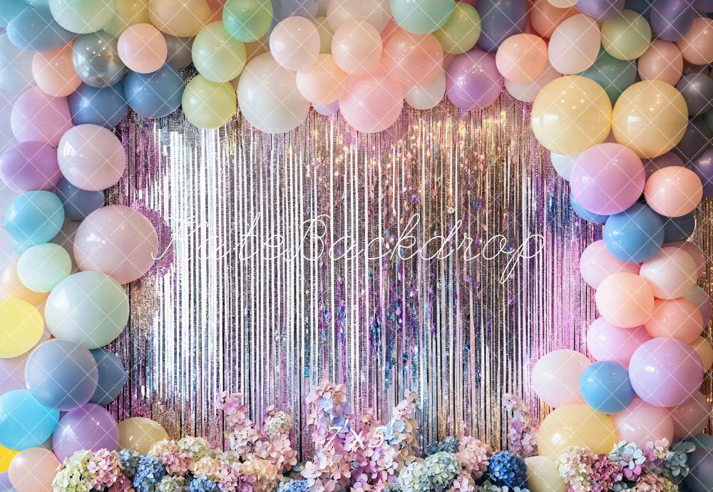 Kate Birthday Balloon Shimmer Backdrop Designed by Emetselch - Kate Backdrop AU