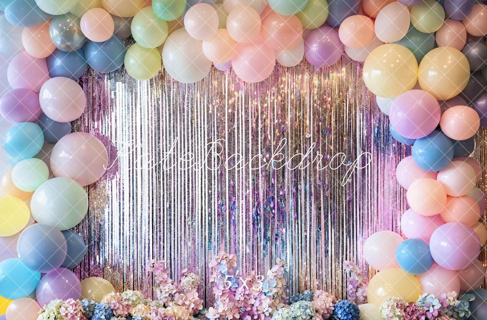 Kate Birthday Balloon Shimmer Backdrop Designed by Emetselch - Kate Backdrop AU