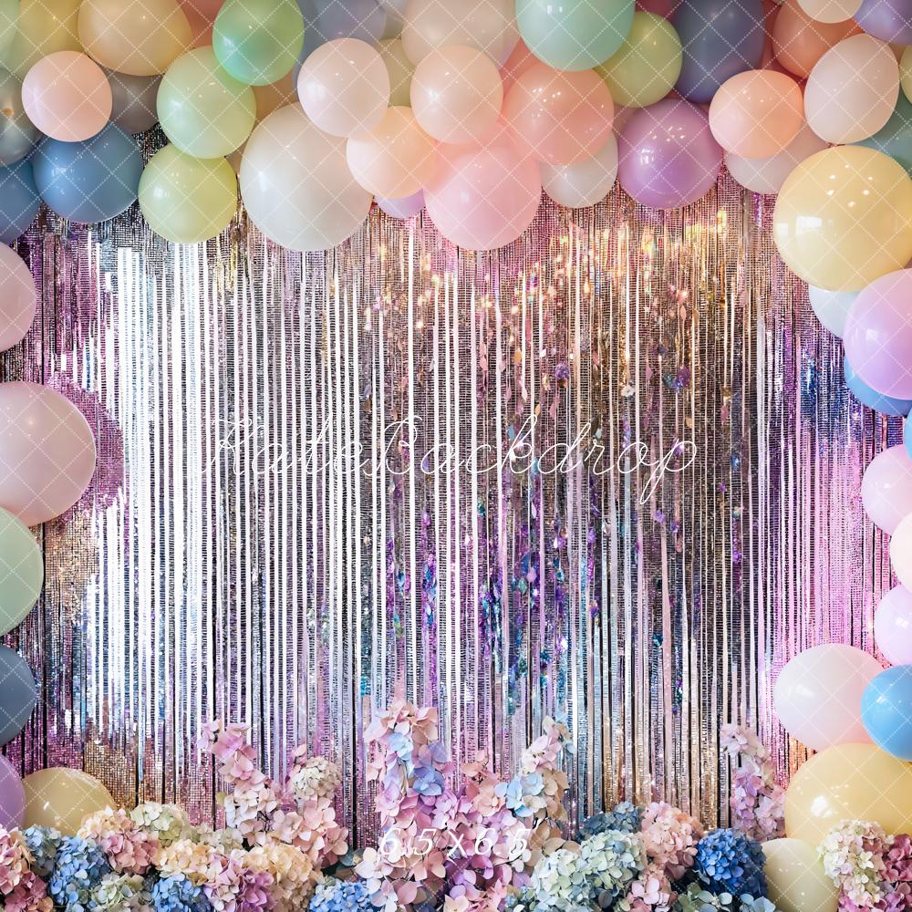 Kate Birthday Balloon Shimmer Backdrop Designed by Emetselch - Kate Backdrop AU
