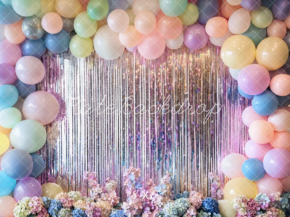 Kate Birthday Balloon Shimmer Backdrop Designed by Emetselch - Kate Backdrop AU