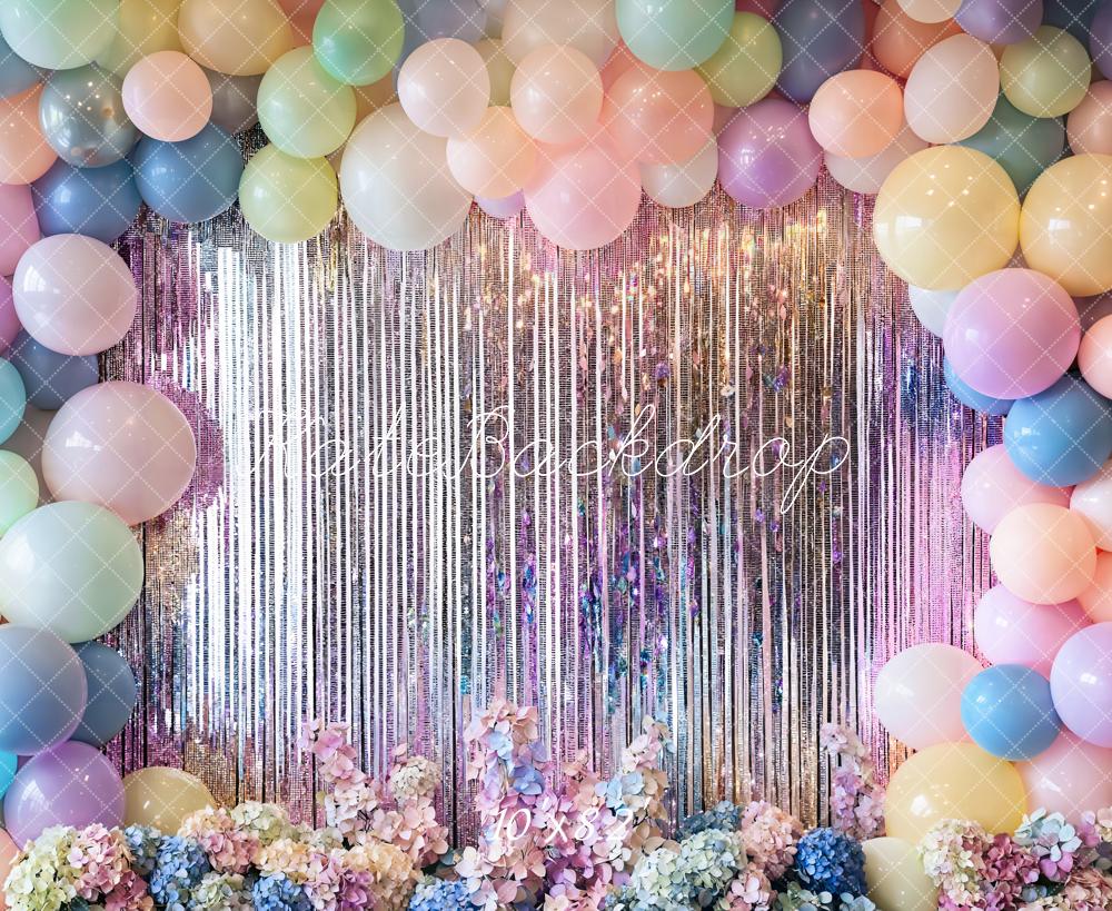 Kate Birthday Balloon Shimmer Backdrop Designed by Emetselch - Kate Backdrop AU
