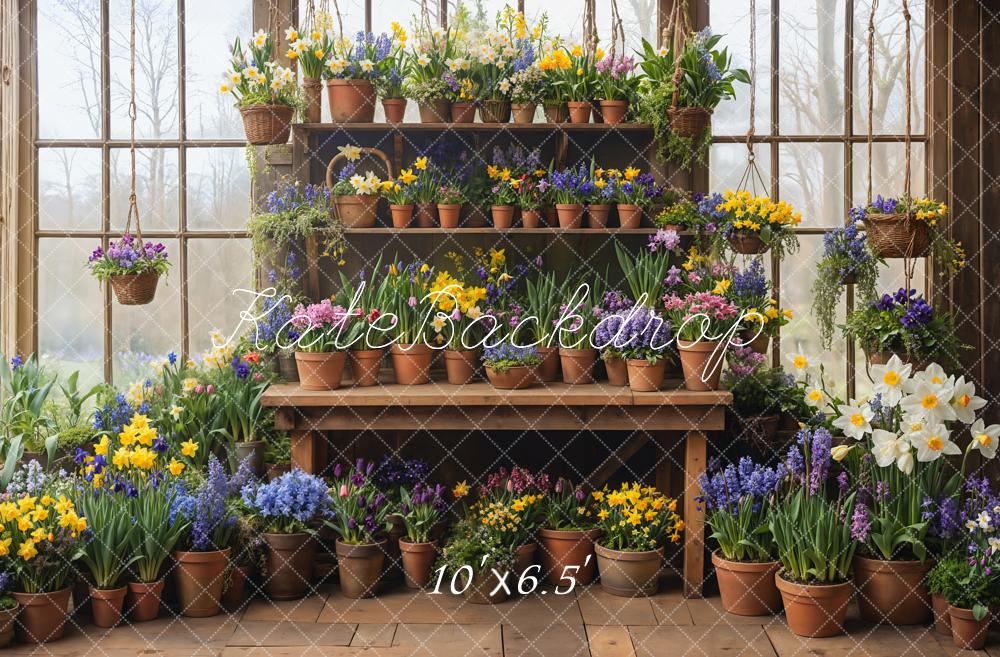 Kate Spring Flower Pots Backdrop Designed by Emetselch