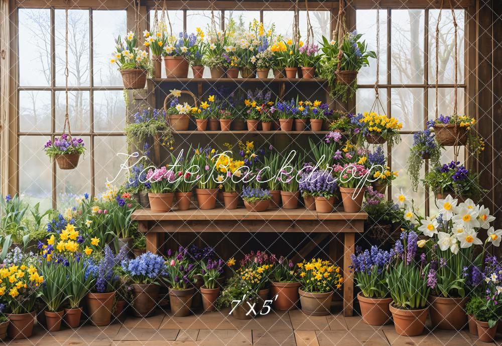 Kate Spring Flower Pots Backdrop Designed by Emetselch