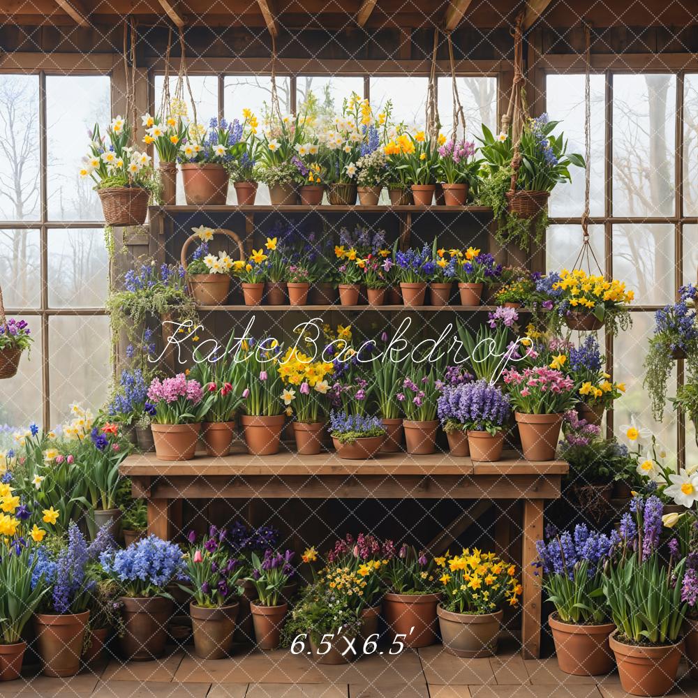 Kate Spring Flower Pots Backdrop Designed by Emetselch