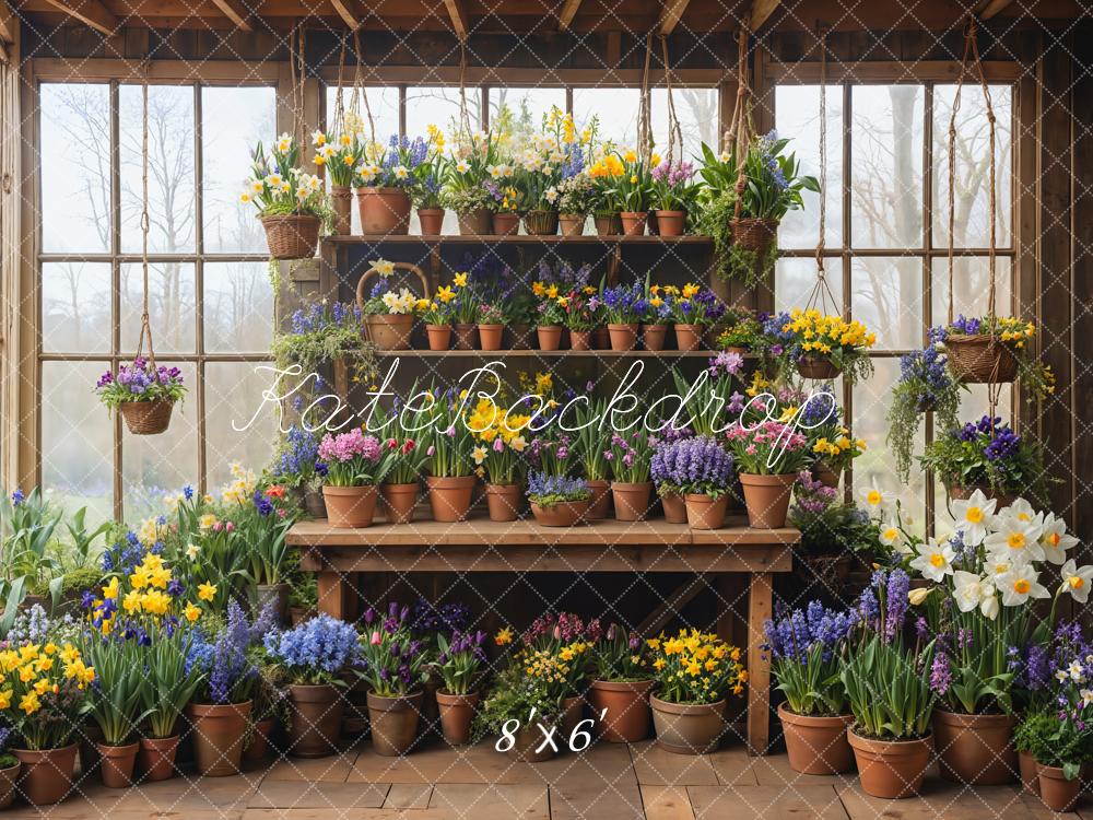Kate Spring Flower Pots Backdrop Designed by Emetselch