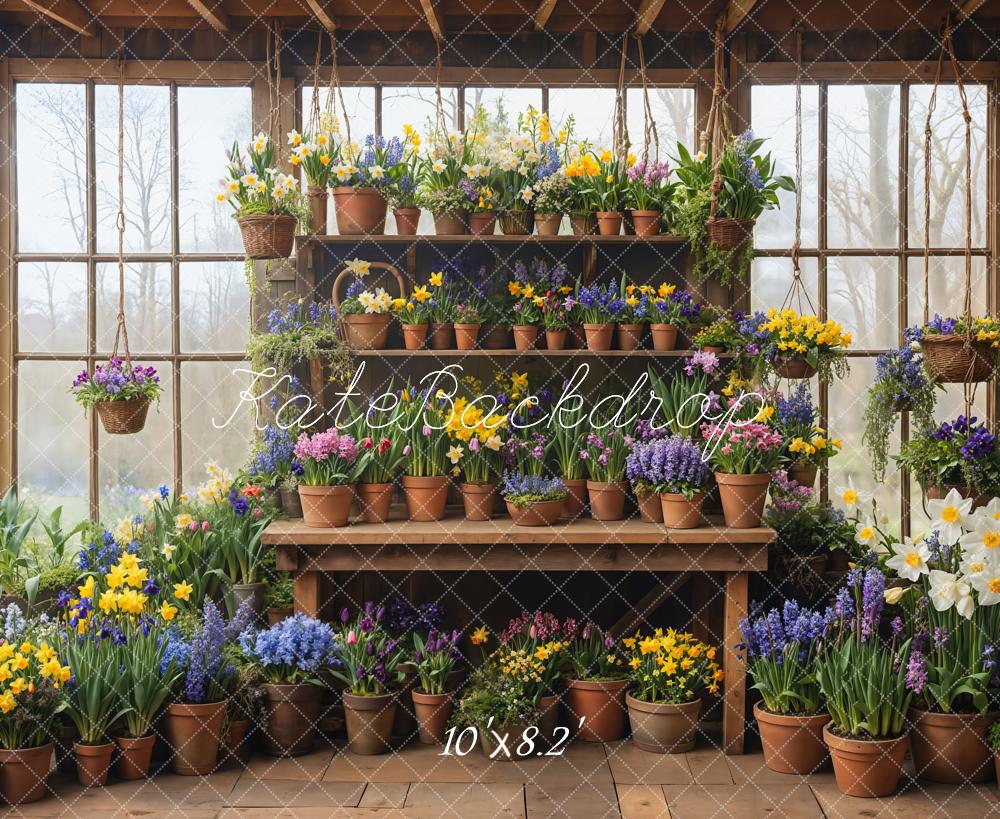 Kate Spring Flower Pots Backdrop Designed by Emetselch