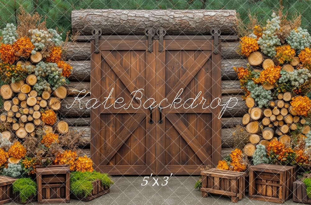 Kate Father Day Backdrop Exterior Barn Doors Cabin Woods Designed by Mini MakeBelieve
