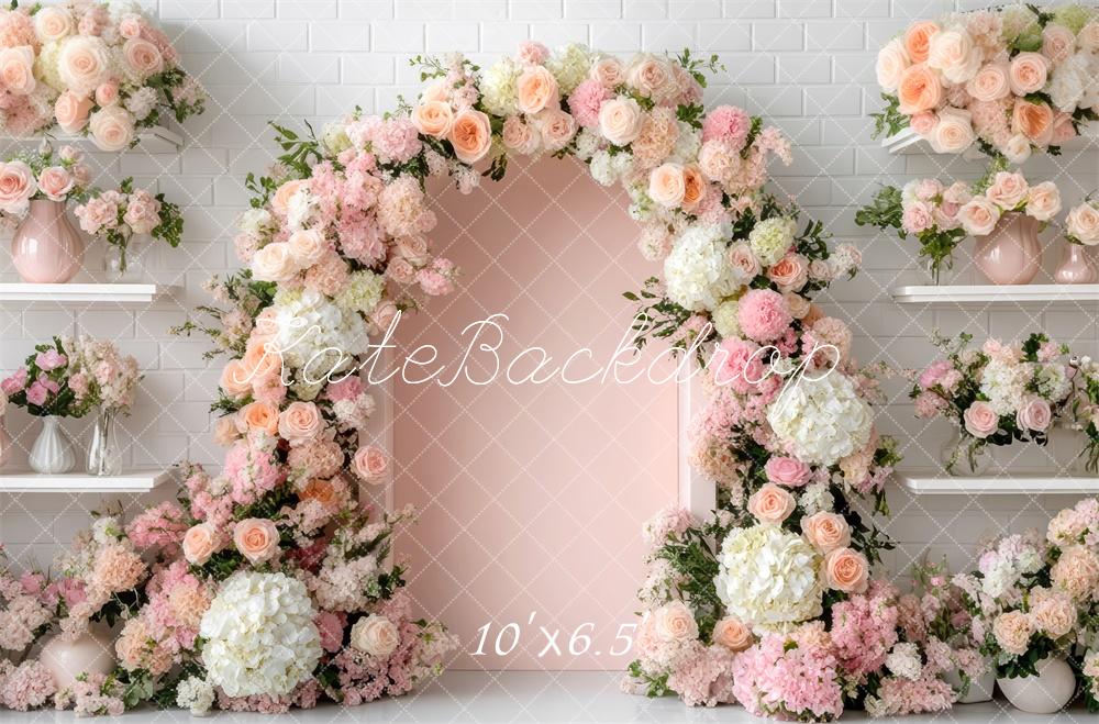 Kate Spring Flower Arch Pink Backdrop Designed by Mini MakeBelieve - Kate Backdrop AU