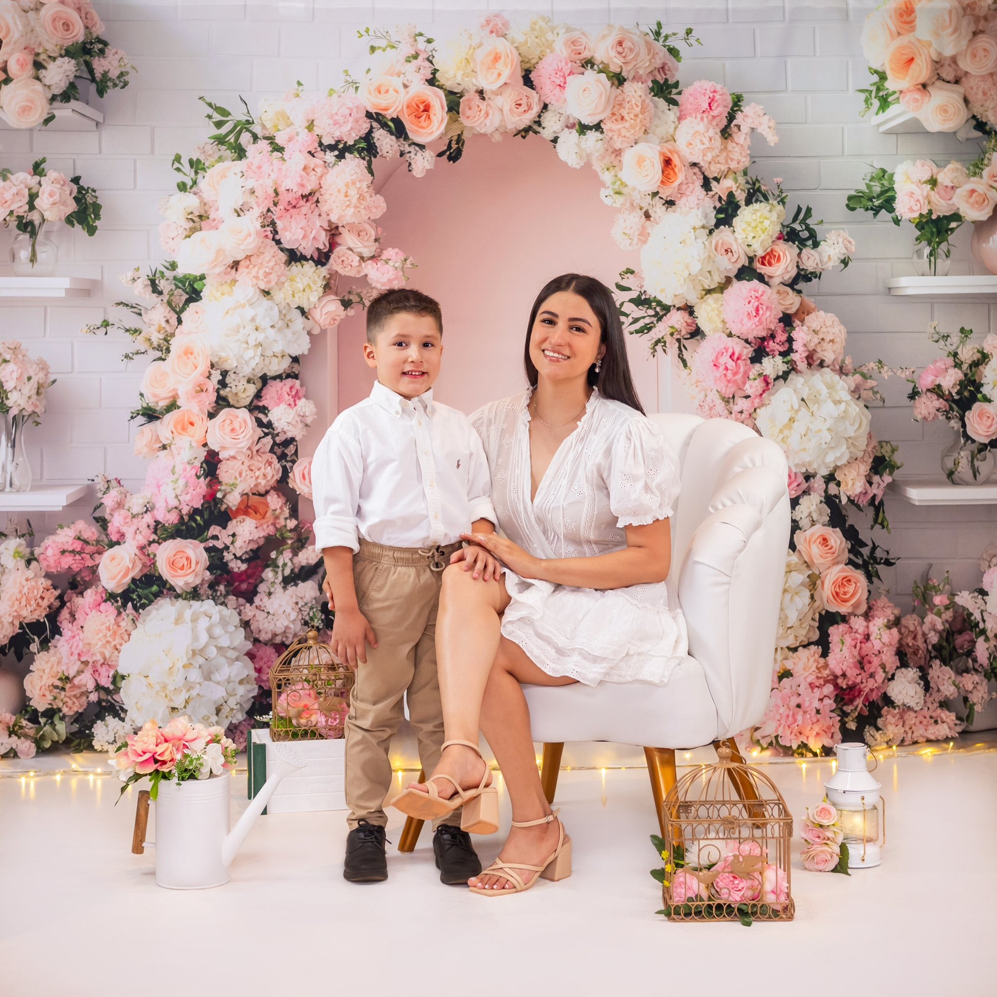 Kate Spring Flower Arch Pink Backdrop Designed by Mini MakeBelieve - Kate Backdrop AU