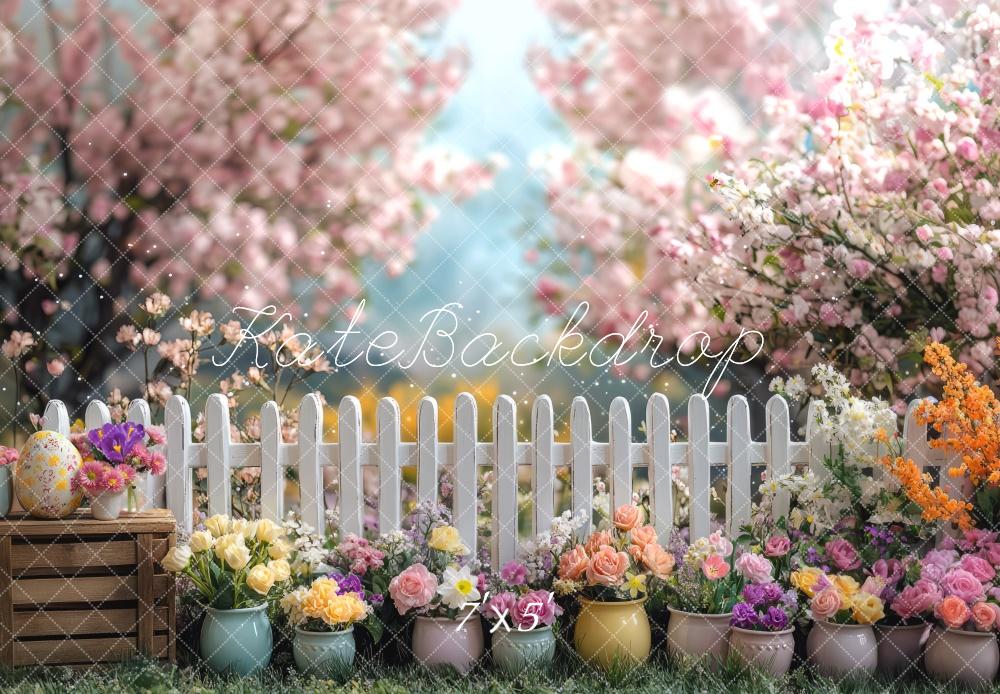 Kate Easter Spring Fence Backdrop Designed by Mini MakeBelieve - Kate Backdrop AU