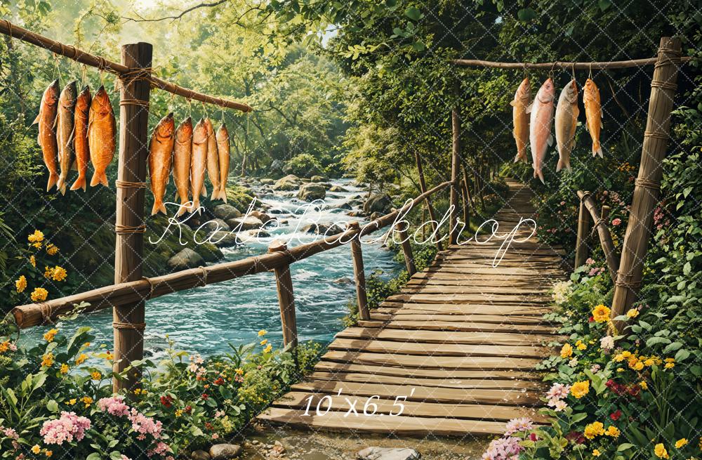 Kate Rustic Bridge Fish River Backdrop Designed by Emetselch