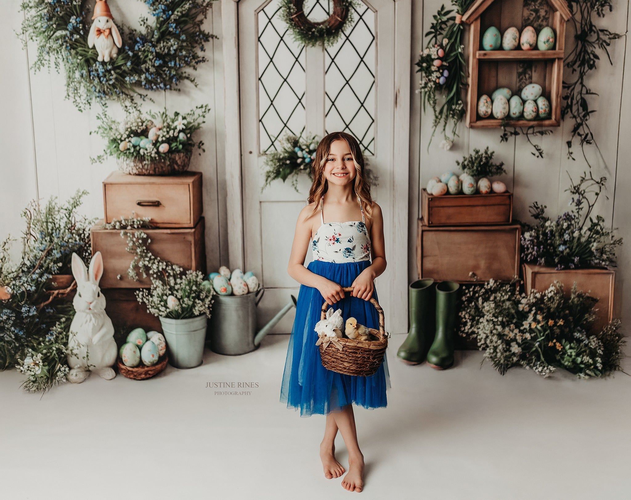 Kate Easter Bunny Spring Door Backdrop Designed by Emetselch - Kate Backdrop AU