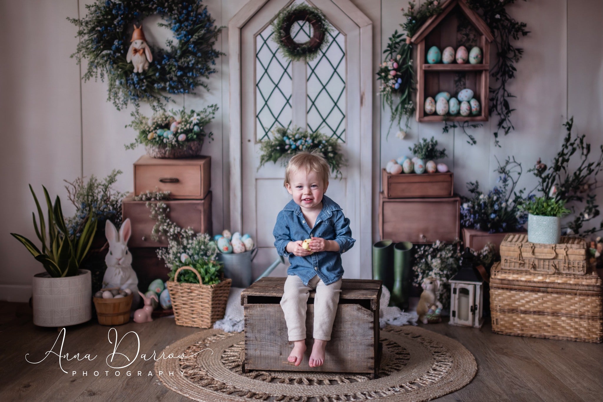 Kate Easter Bunny Spring Door Backdrop Designed by Emetselch - Kate Backdrop AU