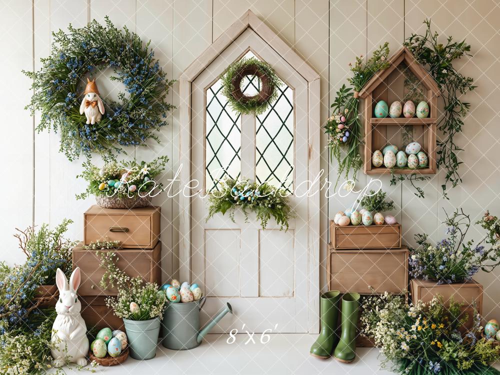 Kate Easter Bunny Spring Door Backdrop Designed by Emetselch - Kate Backdrop AU