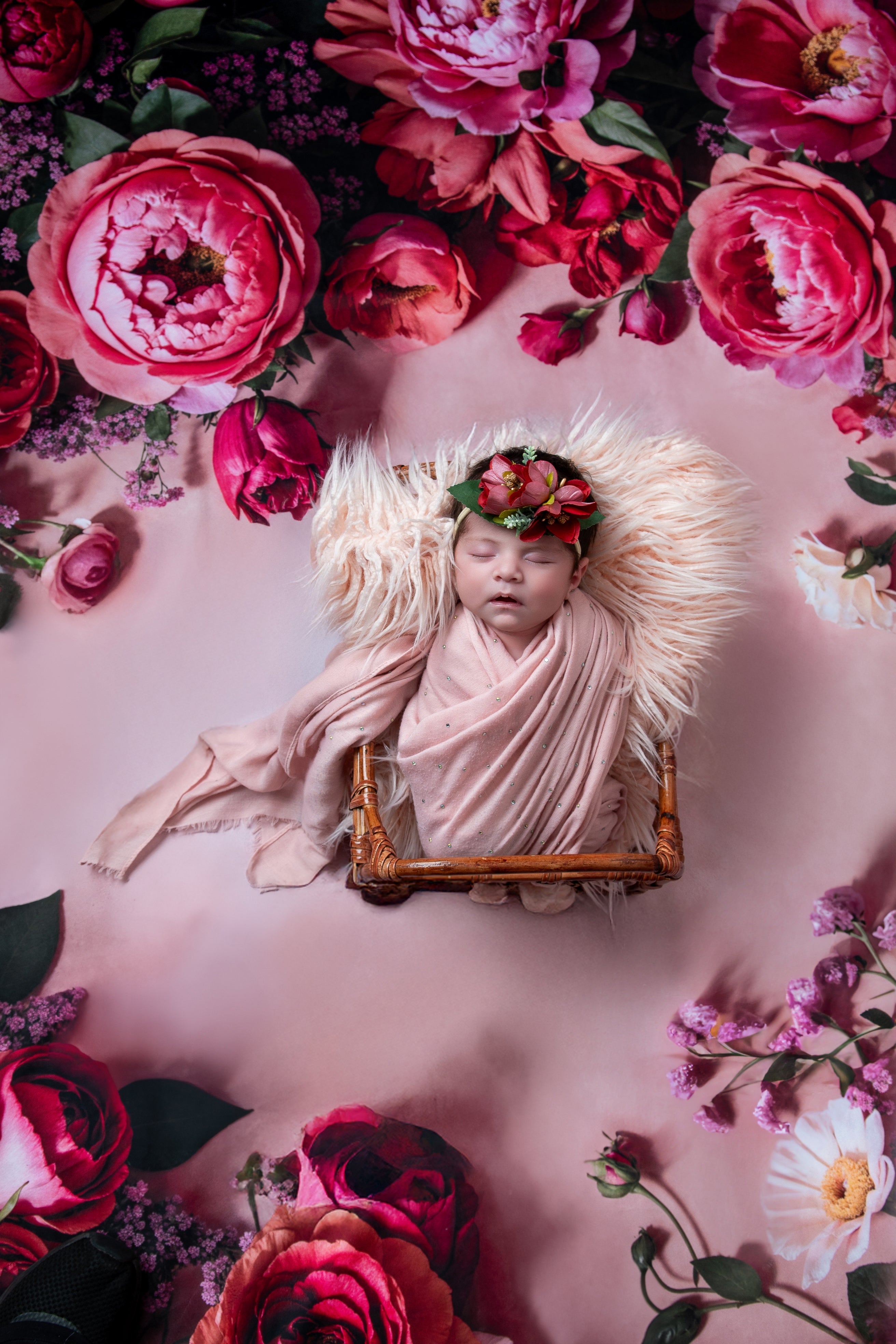 Kate Newborn Flower Arch Pink Floor Backdrop Designed by Emetselch