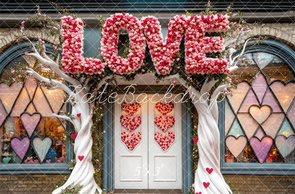 Kate Valentine's Day Love Store Backdrop Designed by Mini MakeBelieve - Kate Backdrop AU