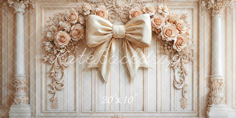 Kate Vintage Wall Flower Bow Backdrop Designed by Emetselch - Kate Backdrop AU