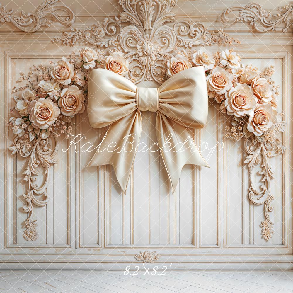 Kate Vintage Wall Flower Bow Backdrop Designed by Emetselch