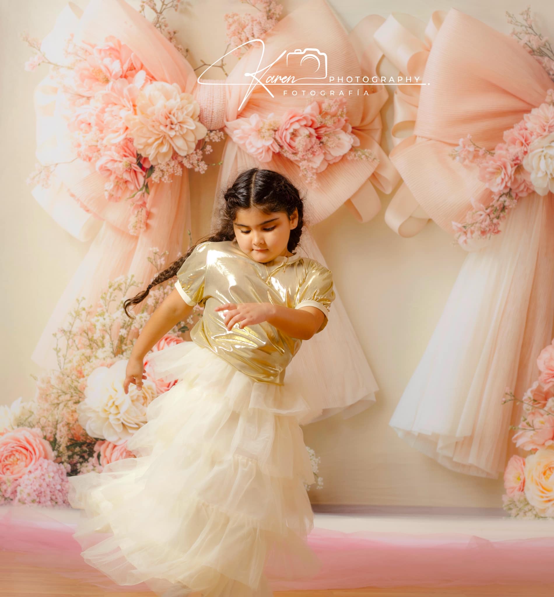 Kate Wedding Peach Bow Backdrop Designed by Emetselch