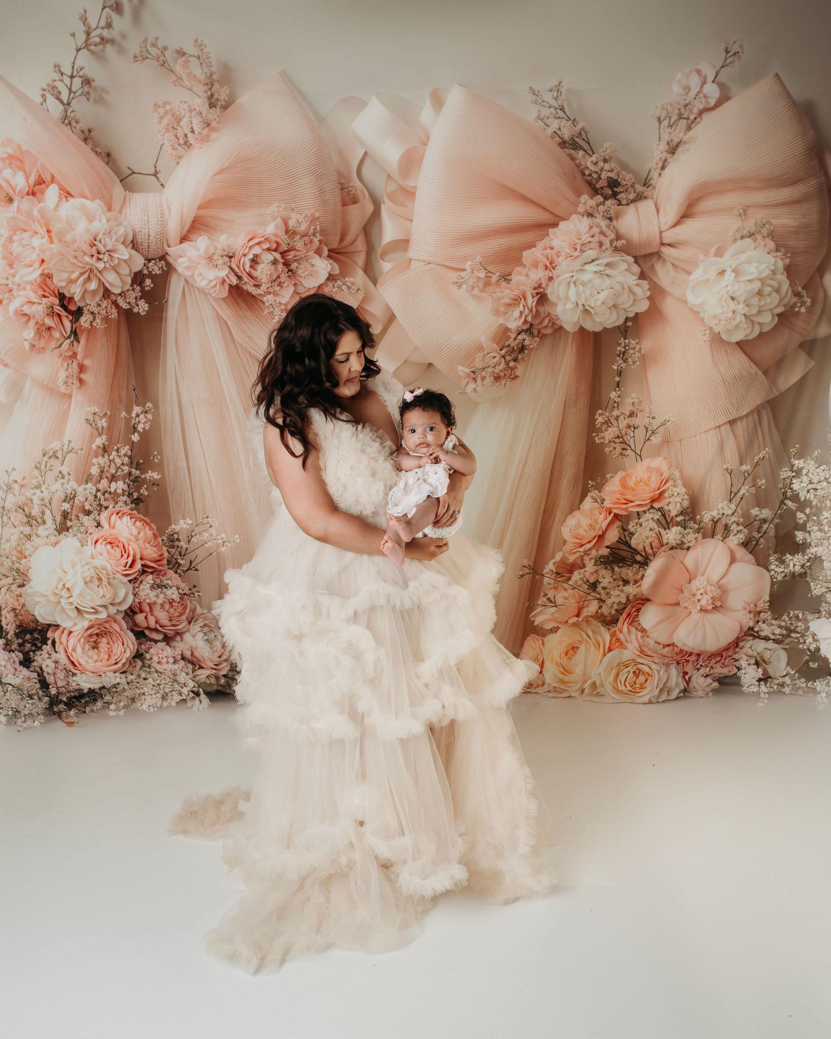 Kate Wedding Peach Bow Backdrop Designed by Emetselch