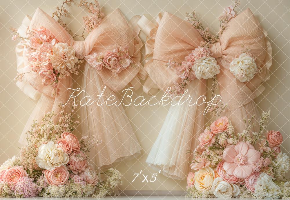 Kate Wedding Peach Bow Backdrop Designed by Emetselch