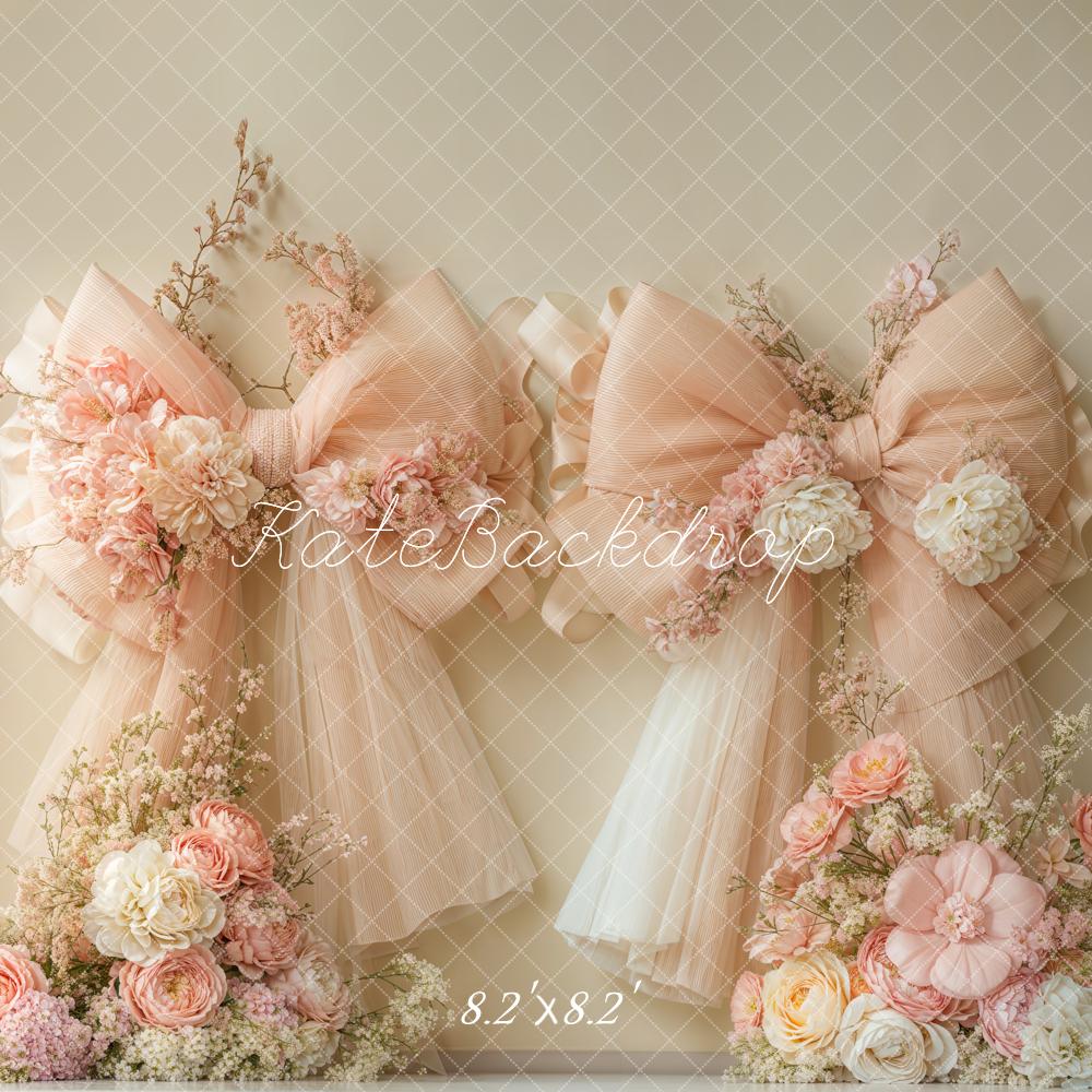 Kate Wedding Peach Bow Backdrop Designed by Emetselch