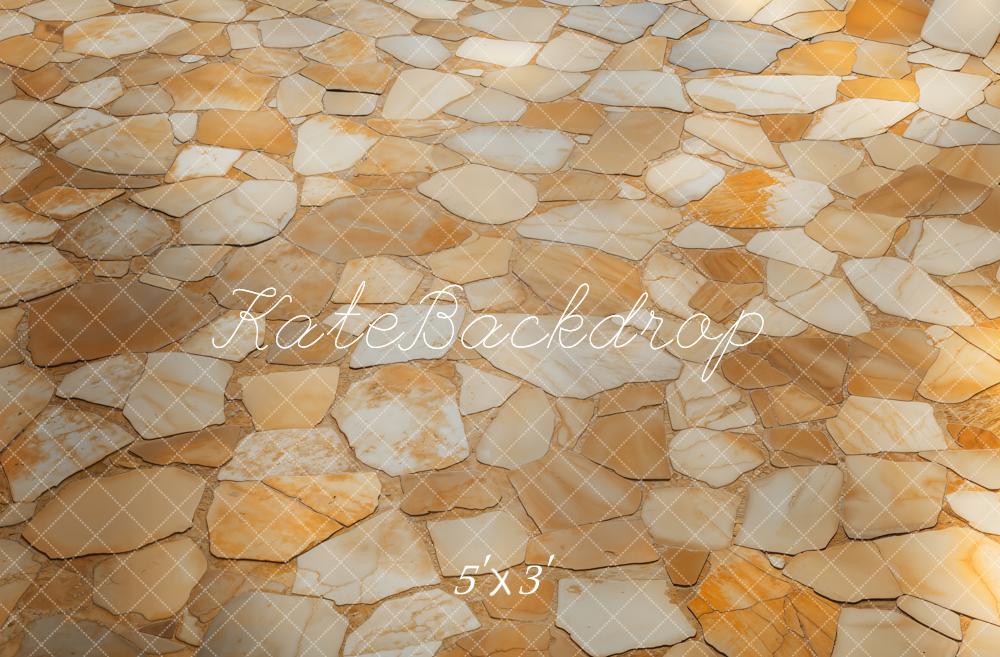 Kate Yellow Brown Stone mosaic Backdrop Designed by Kate Image - Kate Backdrop AU