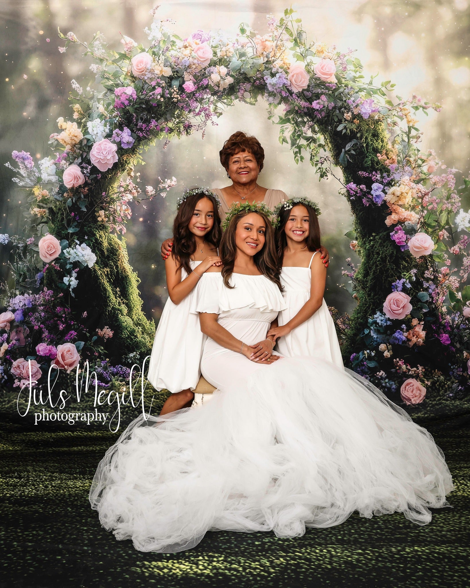 Kate Fantasy Fairy Floral Arch Backdrop Designed by Mini MakeBelieve - Kate Backdrop AU