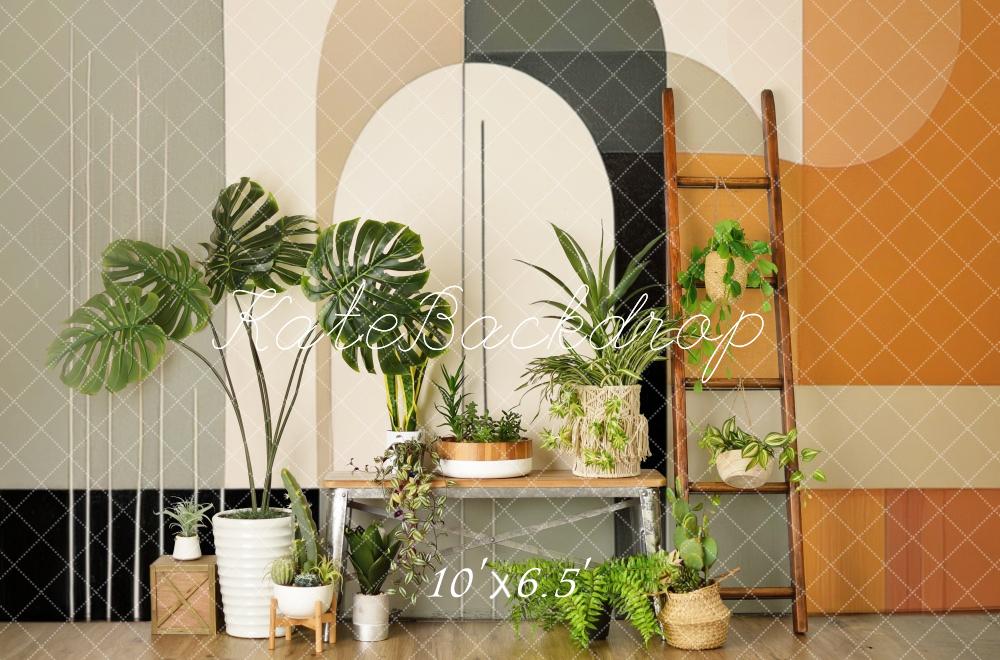 Kate Mid Century Modern Plant Wall Backdrop Designed by Mandy Ringe Photography