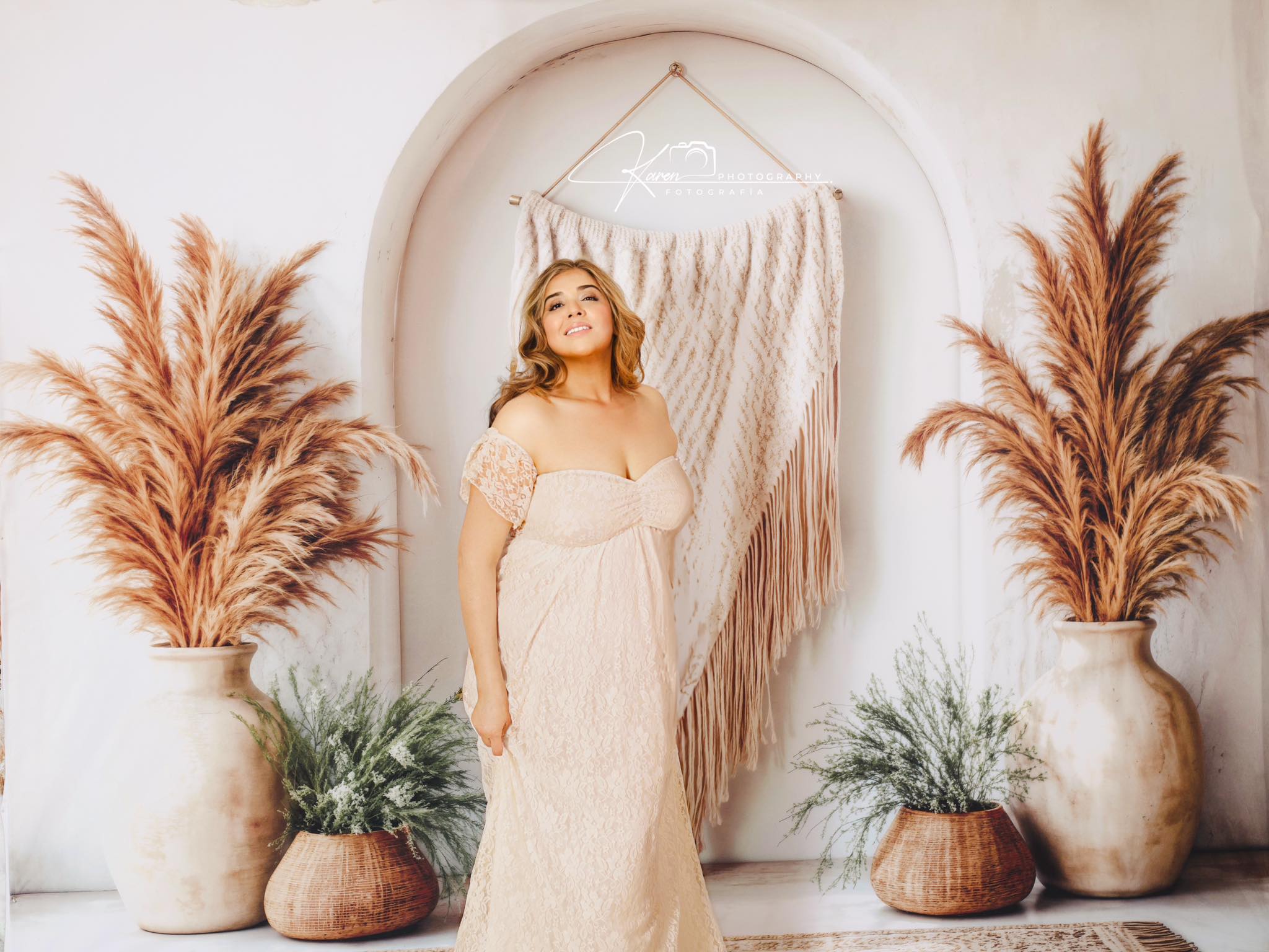 Kate Boho Arch Pampas Backdrop Designed by Emetselch