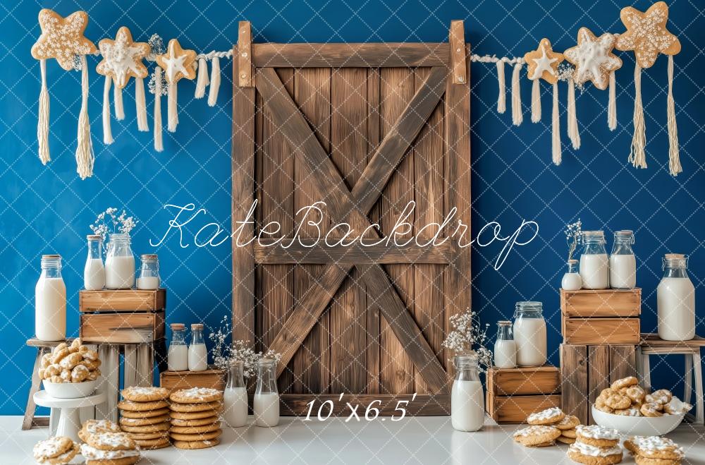Kate Rustic Wooden Milk Cookies Backdrop Cake Smash Designed by Patty Roberts