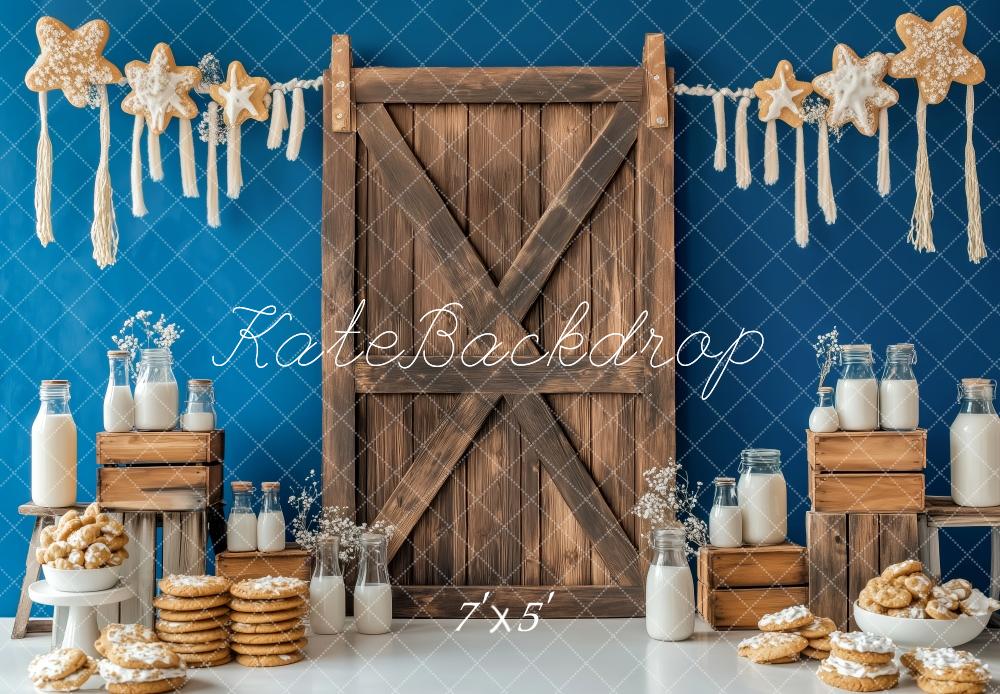 Kate Rustic Wooden Milk Cookies Backdrop Cake Smash Designed by Patty Roberts