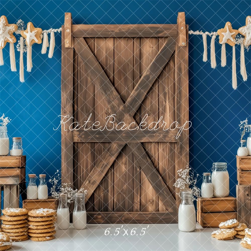 Kate Rustic Wooden Milk Cookies Backdrop Cake Smash Designed by Patty Roberts