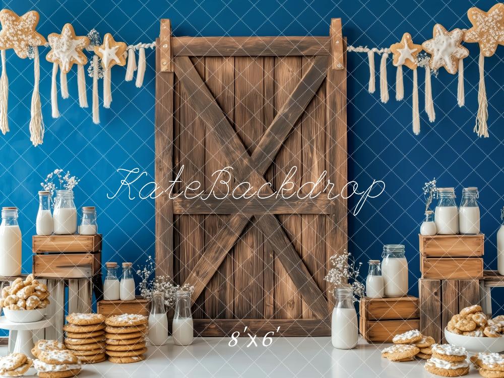 Kate Rustic Wooden Milk Cookies Backdrop Cake Smash Designed by Patty Roberts