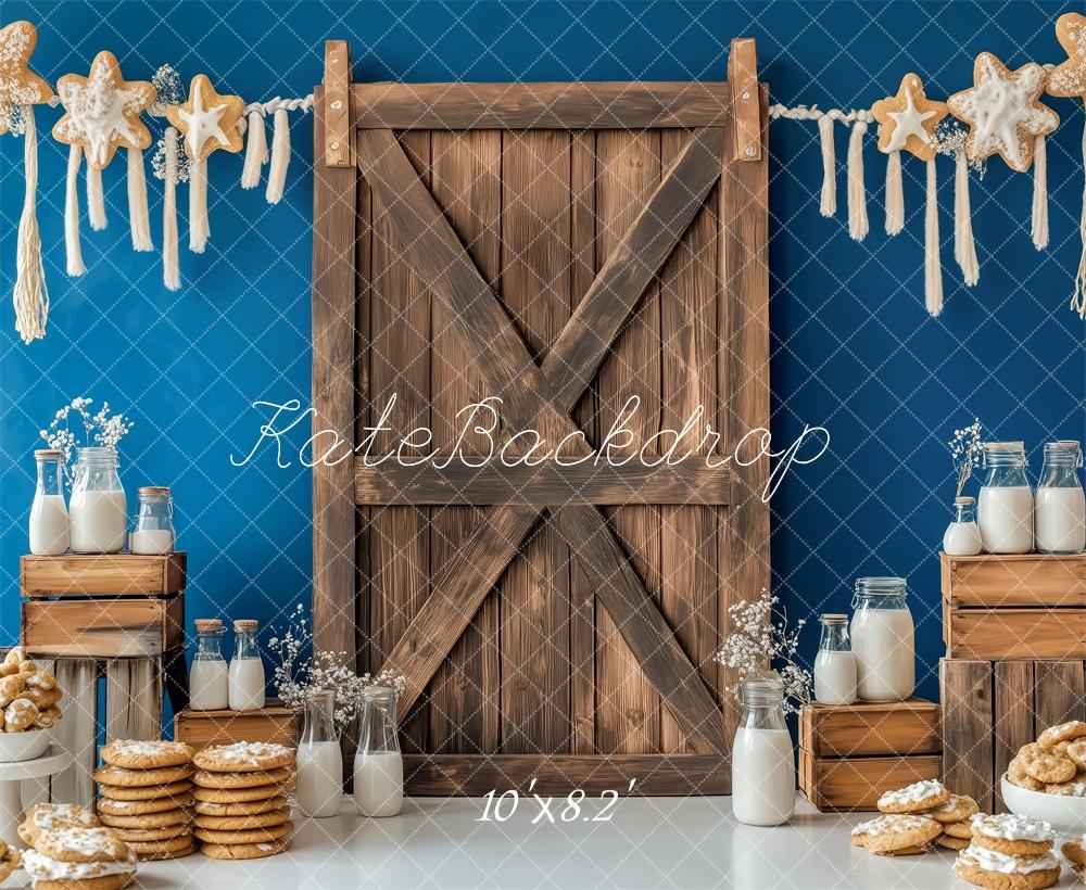 Kate Rustic Wooden Milk Cookies Backdrop Cake Smash Designed by Patty Roberts
