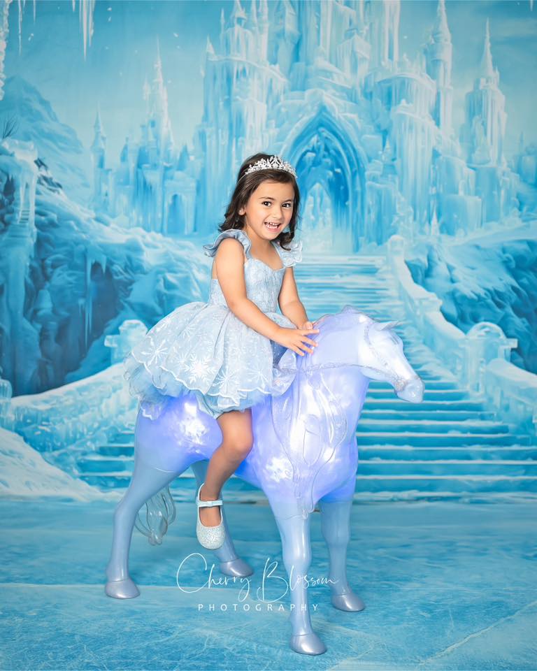 Kate Ice Castle Staircase Blue Backdrop Designed by Emetselch