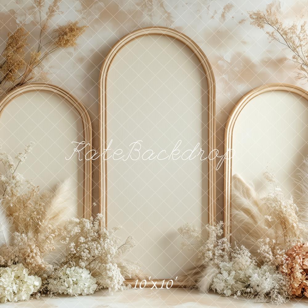 Kate Minimalist Beige Arch Backdrop Designed by Patty Roberts