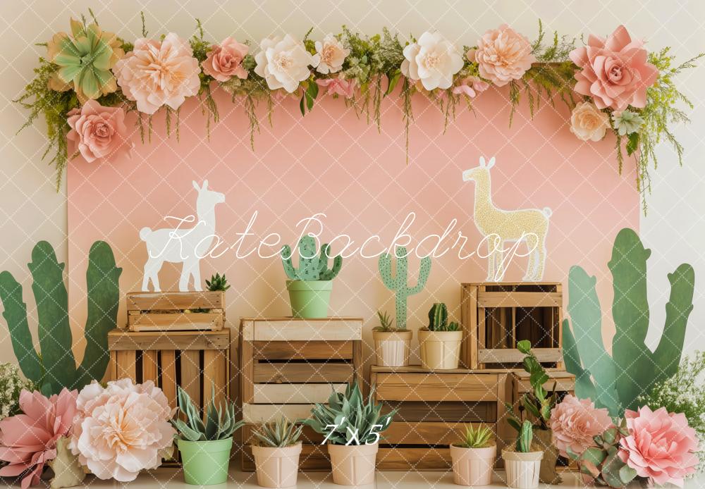 Kate Cactus Llama Backdrop Backdrop Designed by Patty Roberts - Kate Backdrop AU