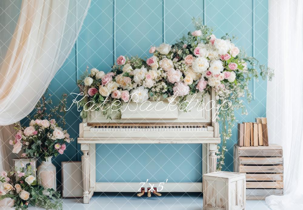 Kate Romantic Spring Piano Backdrop Designed by Patty Roberts - Kate Backdrop AU