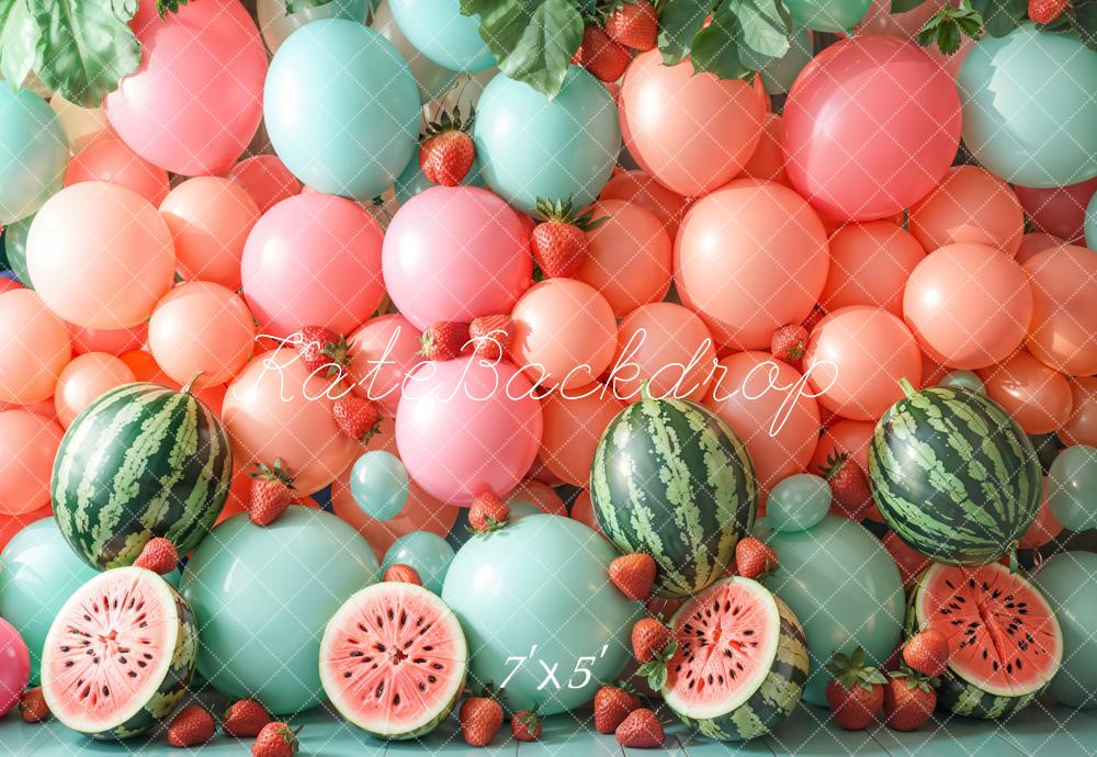 Kate Pink Balloon Watermelon Party Backdrop Birthday Designed by Emetselch