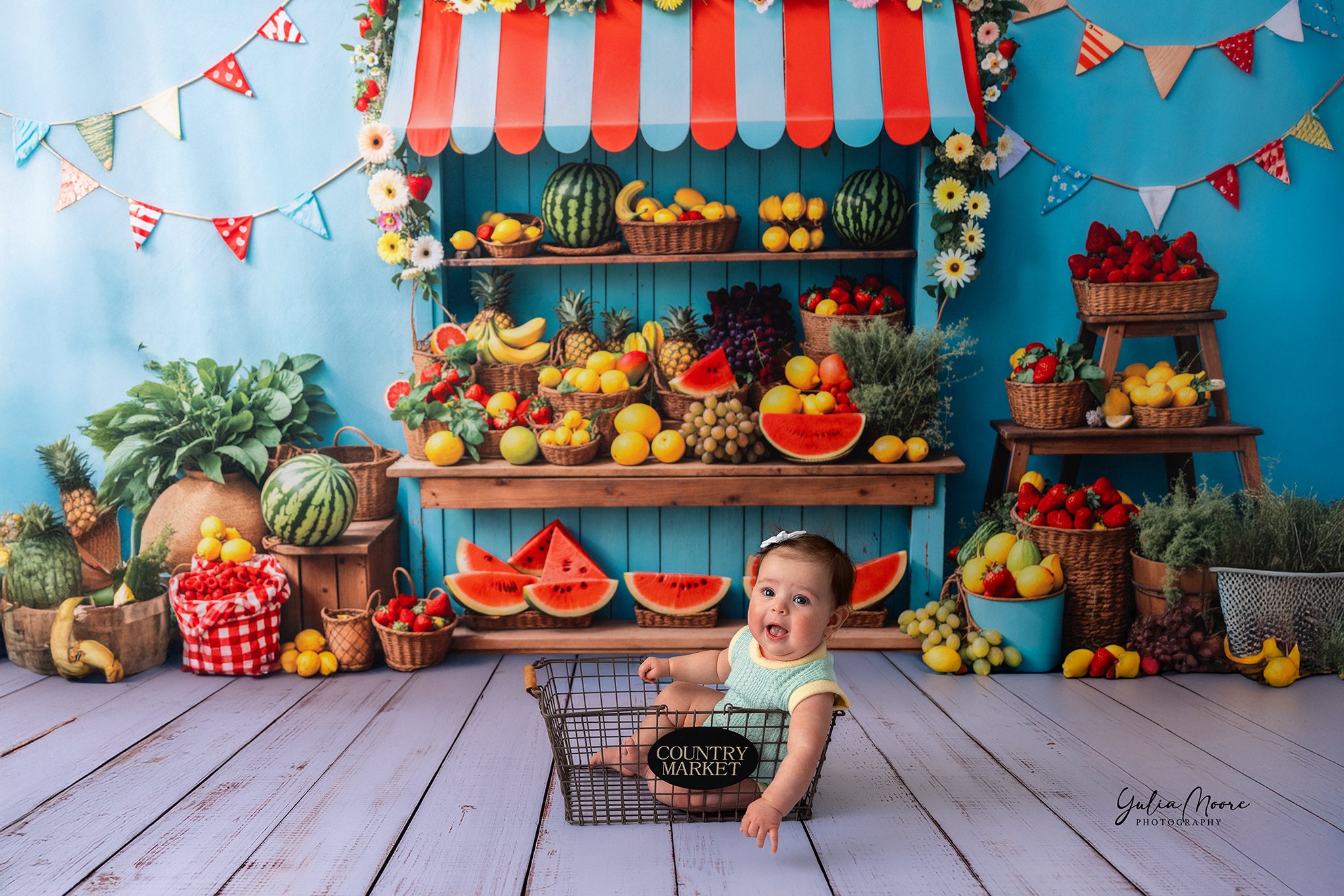 Kate Summer Fruit Stand Watermelon Backdrop Designed by Kate Image - Kate Backdrop AU