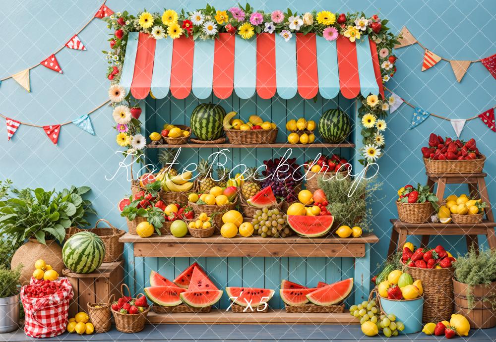 Kate Summer Fruit Stand Watermelon Backdrop Designed by Kate Image - Kate Backdrop AU