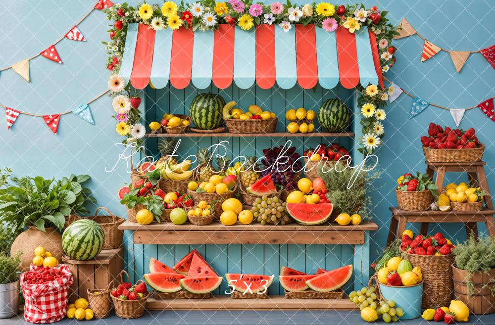 Kate Summer Fruit Stand Watermelon Backdrop Designed by Kate Image - Kate Backdrop AU