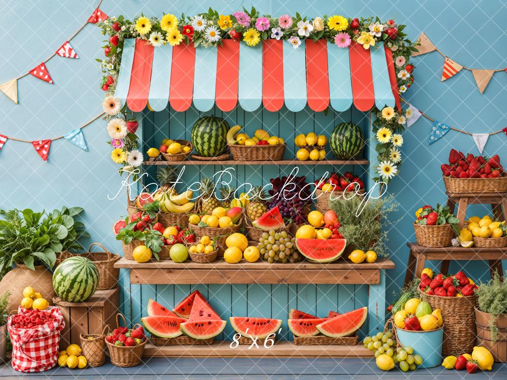 Kate Summer Fruit Stand Watermelon Backdrop Designed by Kate Image - Kate Backdrop AU
