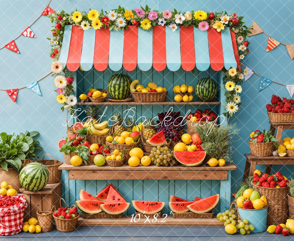 Kate Summer Fruit Stand Watermelon Backdrop Designed by Kate Image - Kate Backdrop AU