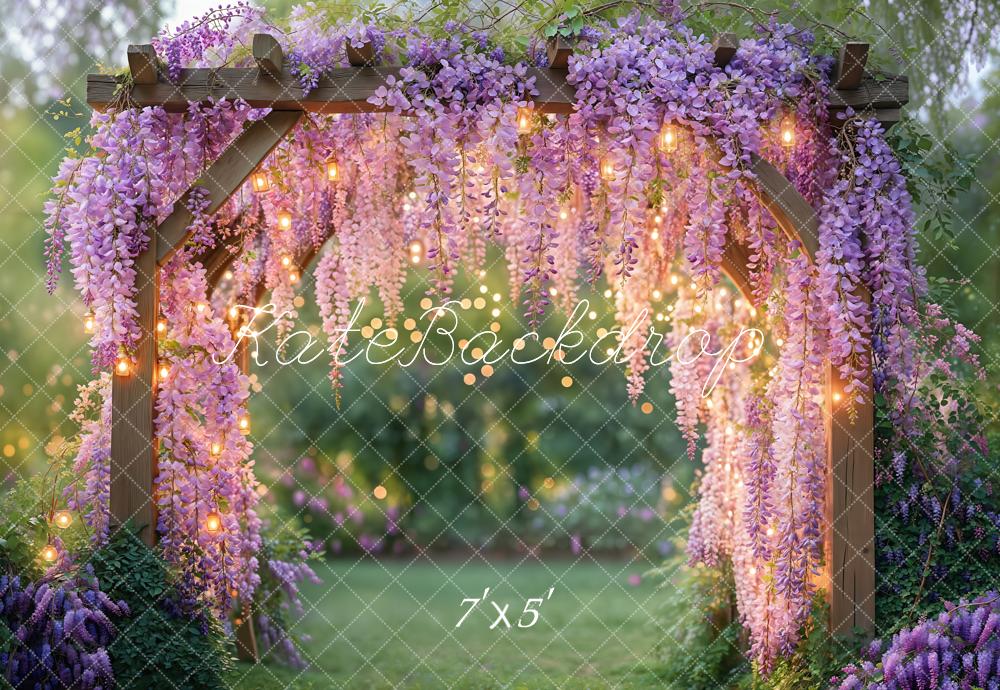 Kate Wisteria Flower Arch Garden Lights Backdrop Designed by Kate Image - Kate Backdrop AU